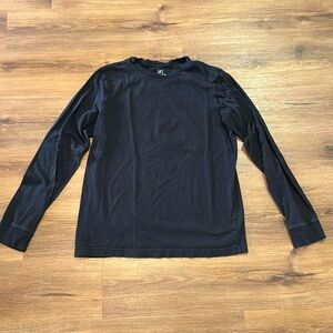 Men's Black George Long Sleeve Crew Neck, Size M (38-40)